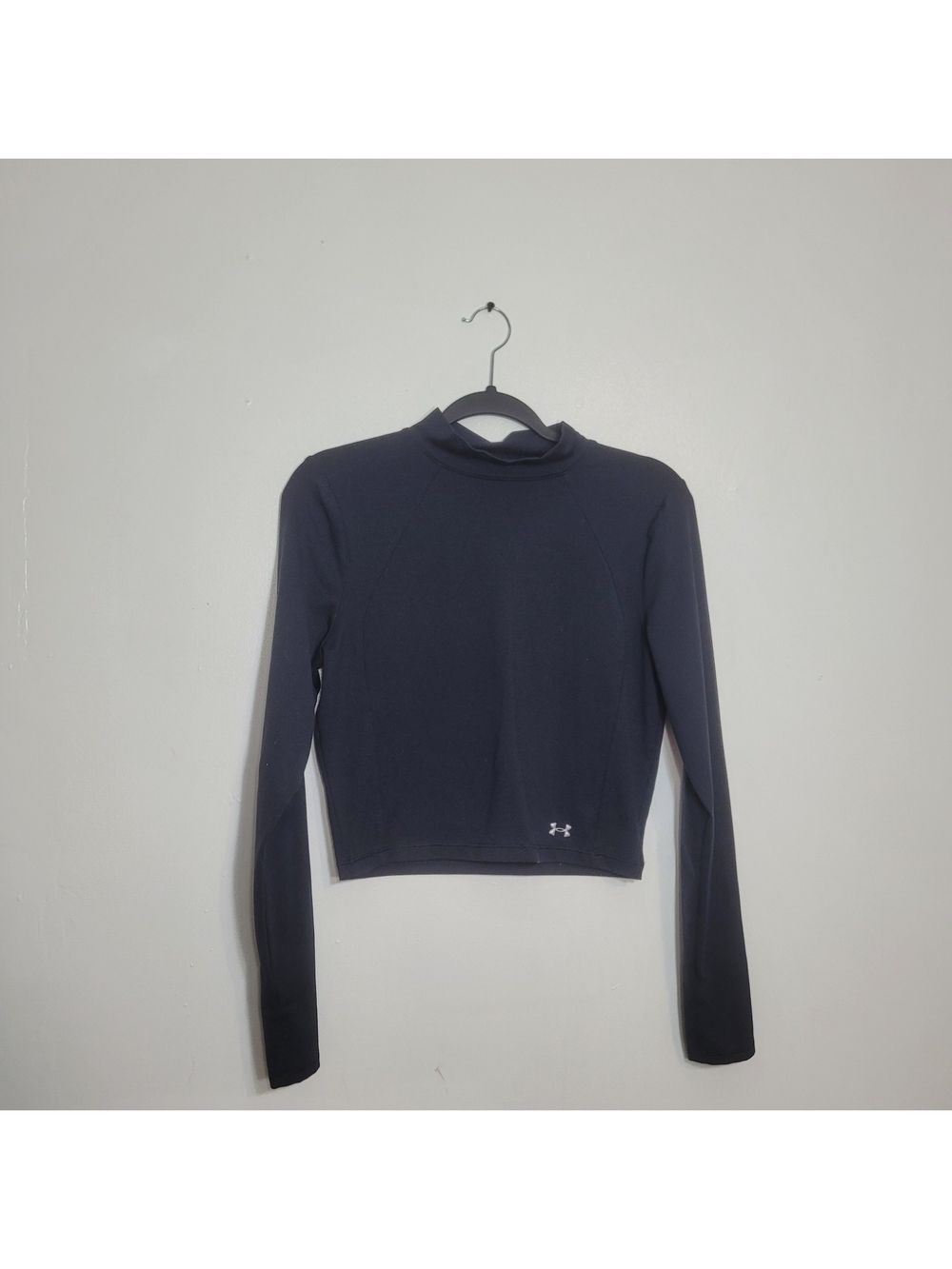 Under Armour Black Meridian Mock Neck Long Sleeve Athletic Top Size Large